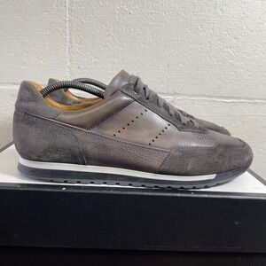 Magnanni Bravo 23932 Gray Suede Leather Casual Sneakers Lace up Mens 9 US/42 EU